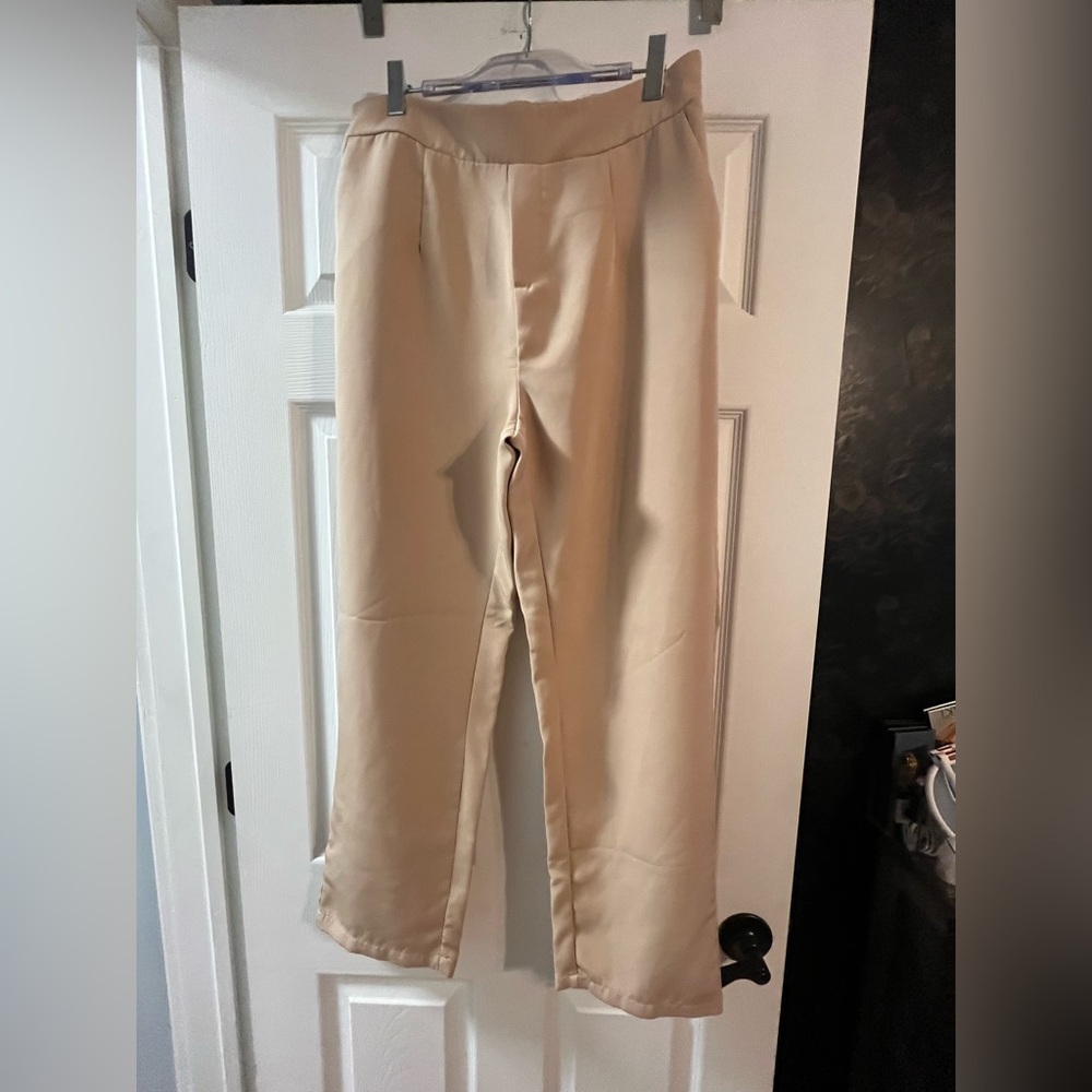 SHEIN Tan Satin Trousers